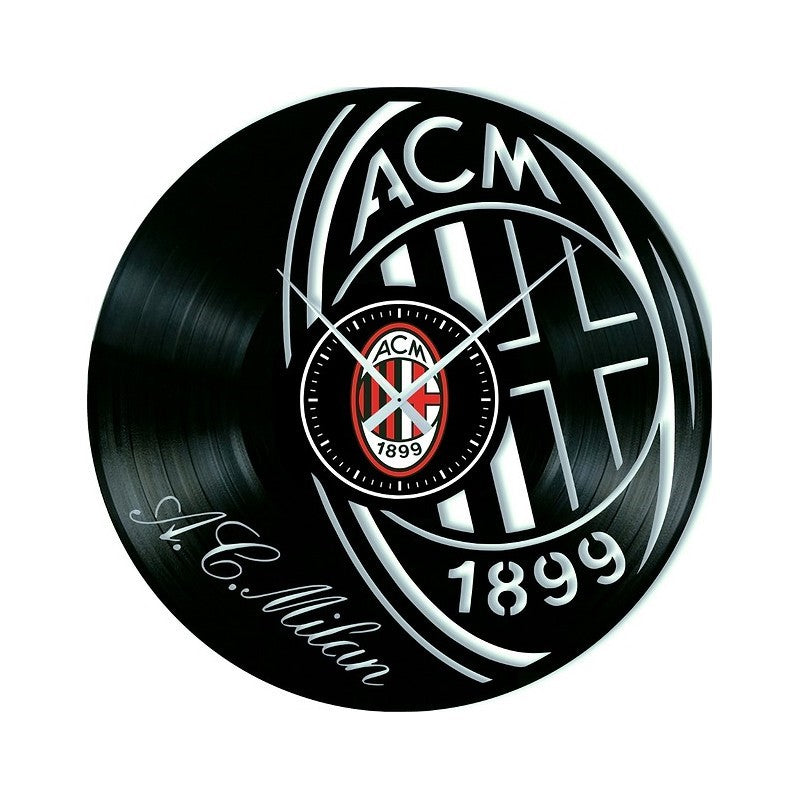 Orologio da parete in vinile Milan Calcio