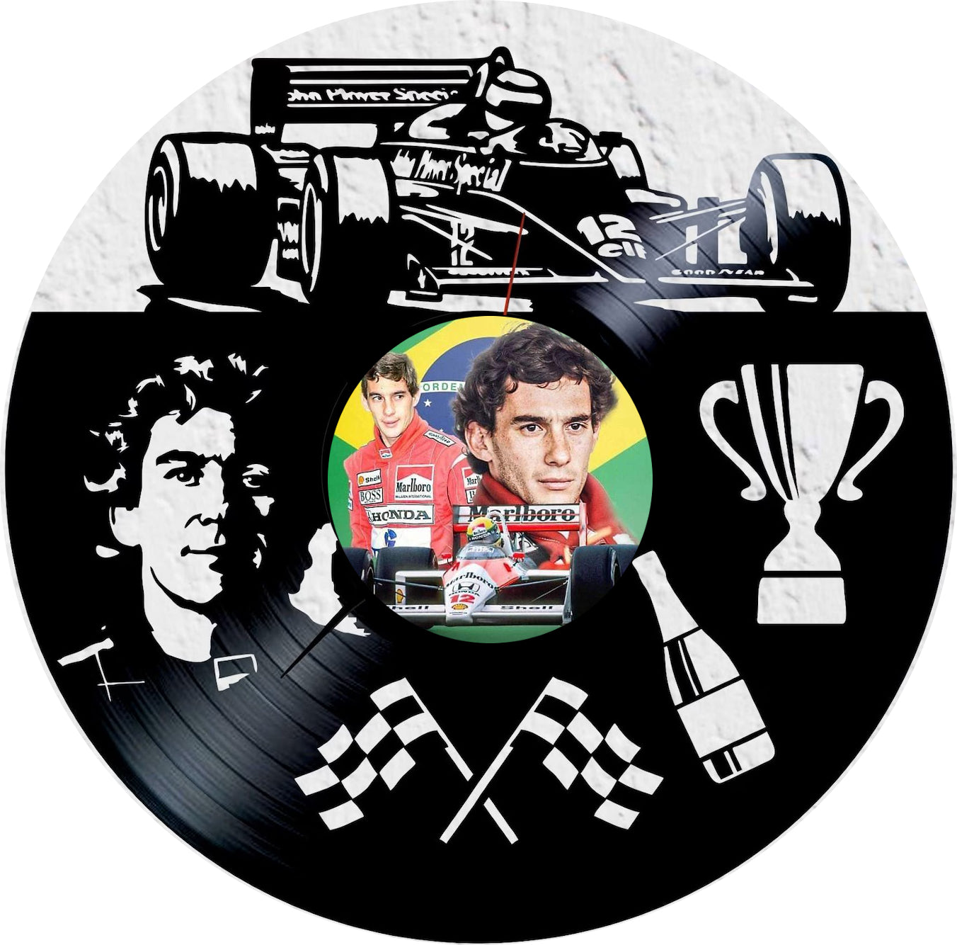 Orologio da parete in vinile Ayrton Senna